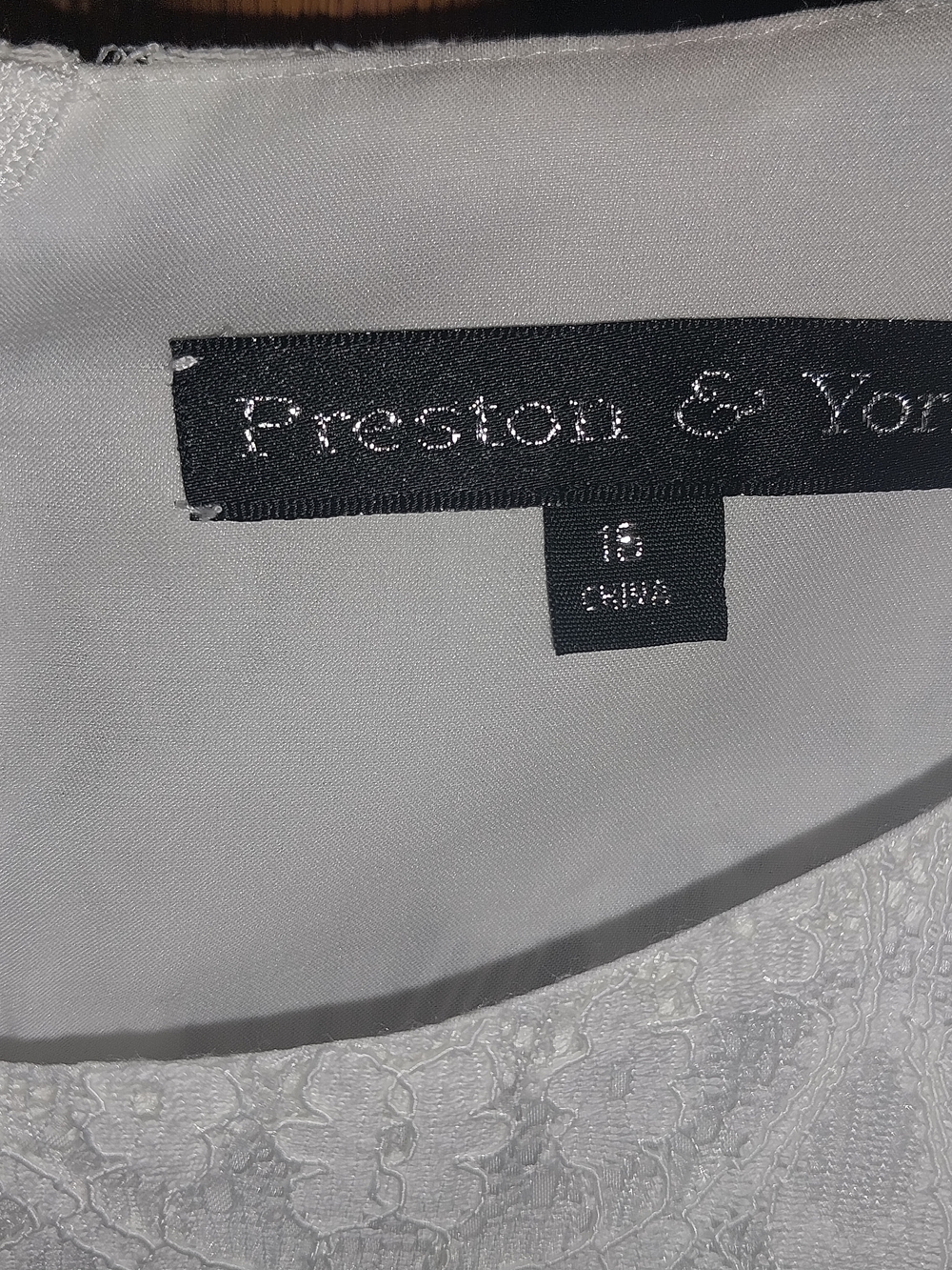 Preston & York White Lace Midi Dress with Scalloped Hem - Picture 3 of 4